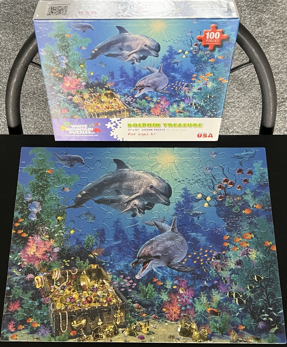 Dolphin Treasure - SOLD - White Mountain Puzzles puzzle collectible [Barcode 724819255825] - Main Image 3