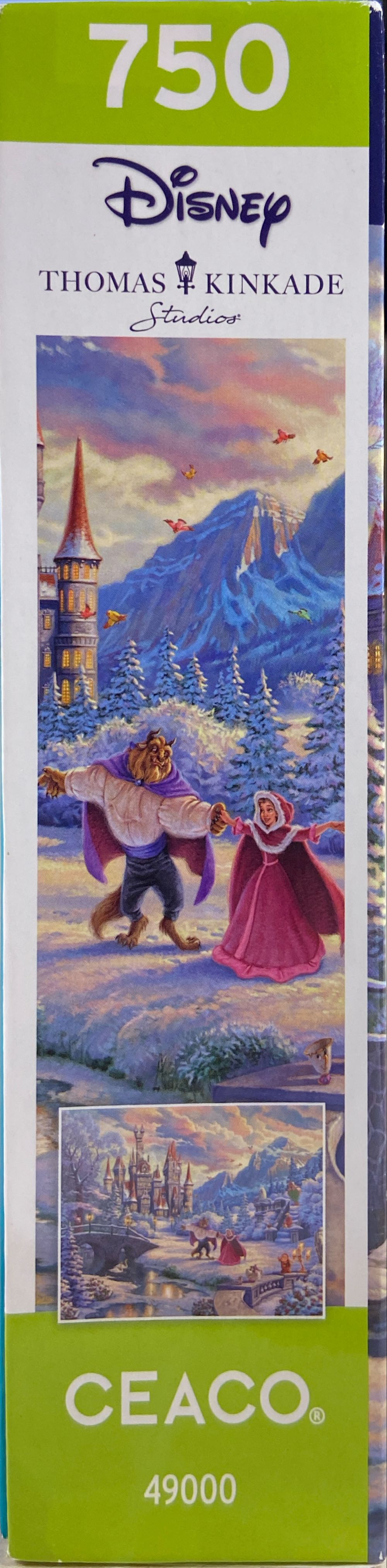 Thomas Kinkade: Beauty and The Beast’s Winter Enchantment - Ceaco Disney puzzle collectible [Barcode 021081292108] - Main Image 4