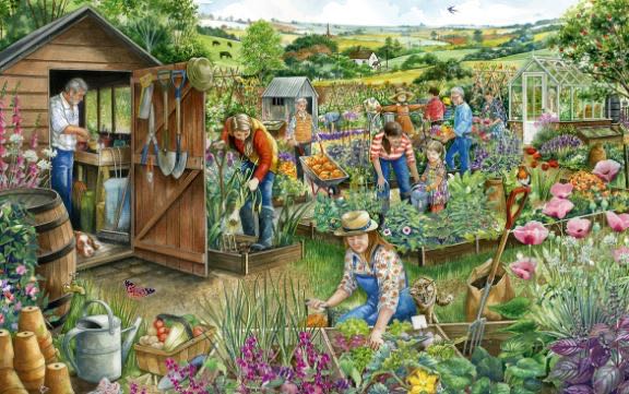 Down At The Allotment - Falcon de luxe puzzle collectible [Barcode 8710126112656] - Main Image 2