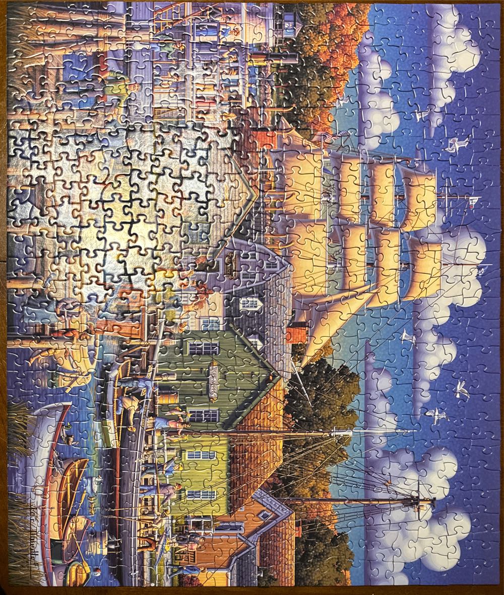 Mystic Seaport - Dowdle Folk Art 🇺🇸 puzzle collectible [Barcode 671095005180] - Main Image 2