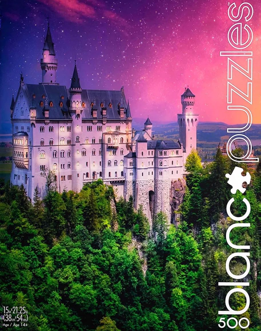 Neuschwanstein at Dusk - Blanc By Buffalo puzzle collectible [Barcode 079346550500] - Main Image 2