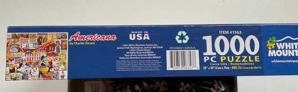 Americana ✅ SOLD - White Mountain Puzzles puzzle collectible [Barcode 724819263578] - Main Image 3
