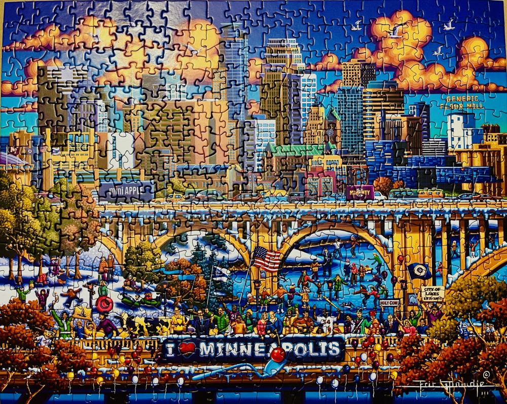 Minneapolis - Dowdle Folk Art 🇺🇸 puzzle collectible [Barcode 671095004145] - Main Image 2