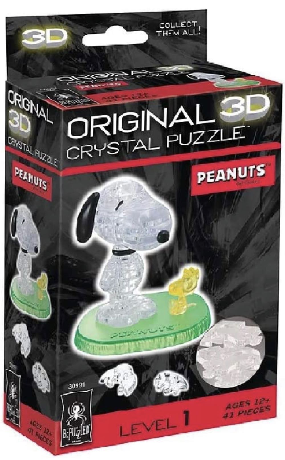 3D Crystal Puzzle Snoopy & Woodstock - Bepuzzled puzzle collectible [Barcode 023332309917] - Main Image 2