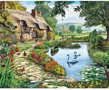 Lakeside Cottage 2 - FOR SALE OR TRADE - White Mountain puzzle collectible - Main Image 1