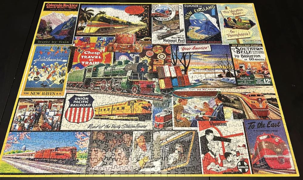 Sold - Travel By Train 1 - White Mountain puzzle collectible - Main Image 4