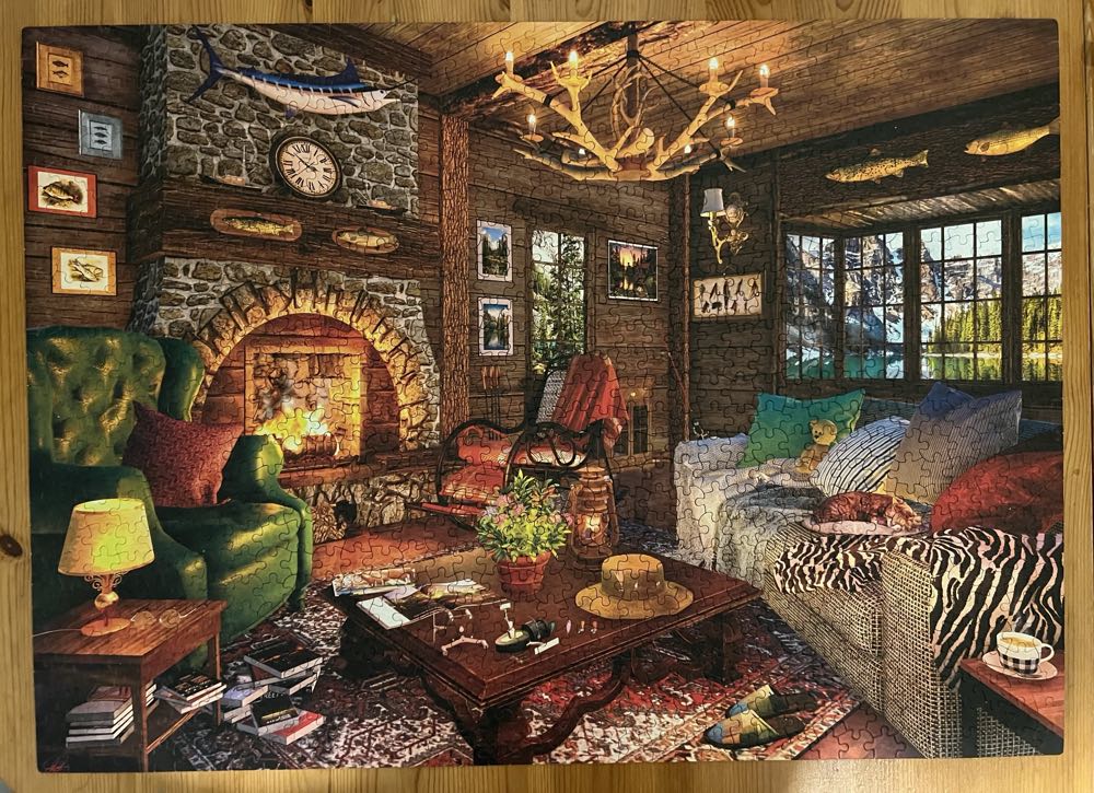 Rustic Fishing Lodge - Ceaco 🇺🇸 puzzle collectible [Barcode 021081310550] - Main Image 2