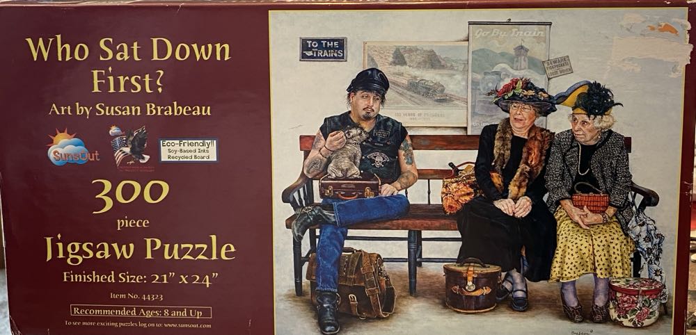 Who Sat Down First? - SunsOut puzzle collectible [Barcode 796780443235] - Main Image 2