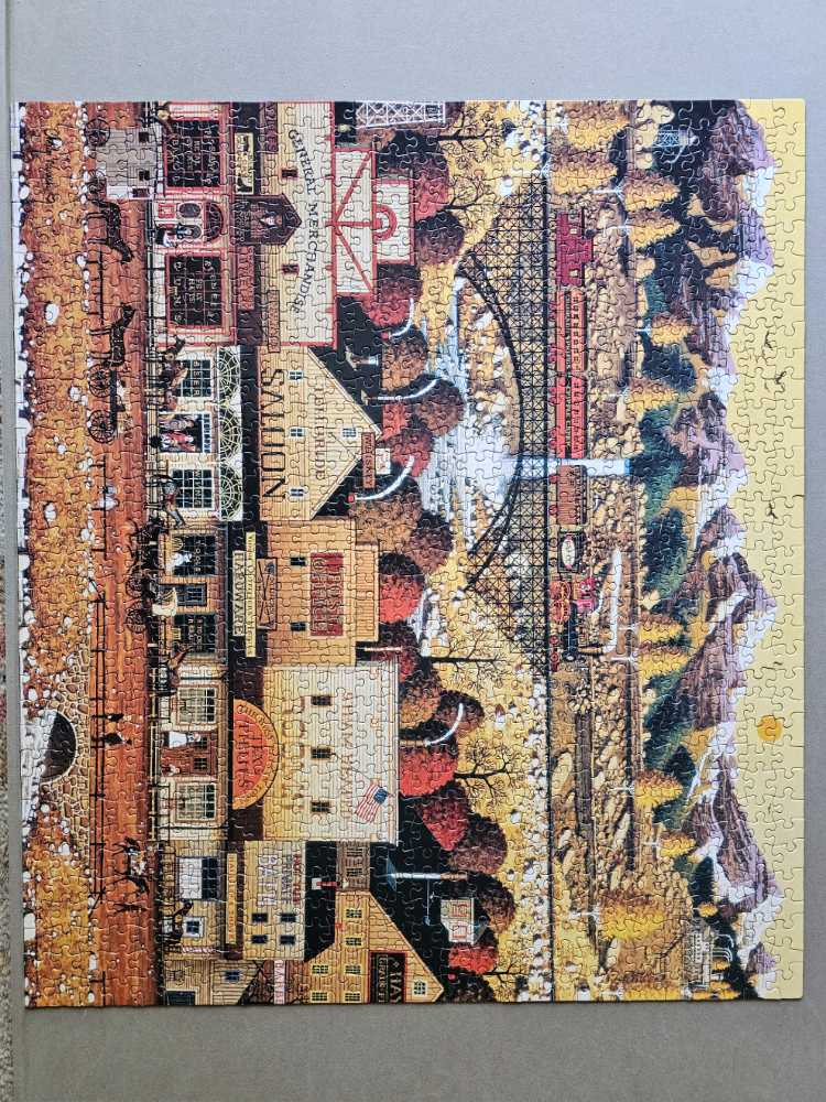 Sleepy Town West - Milton Bradley puzzle collectible [Barcode 032244046797] - Main Image 2