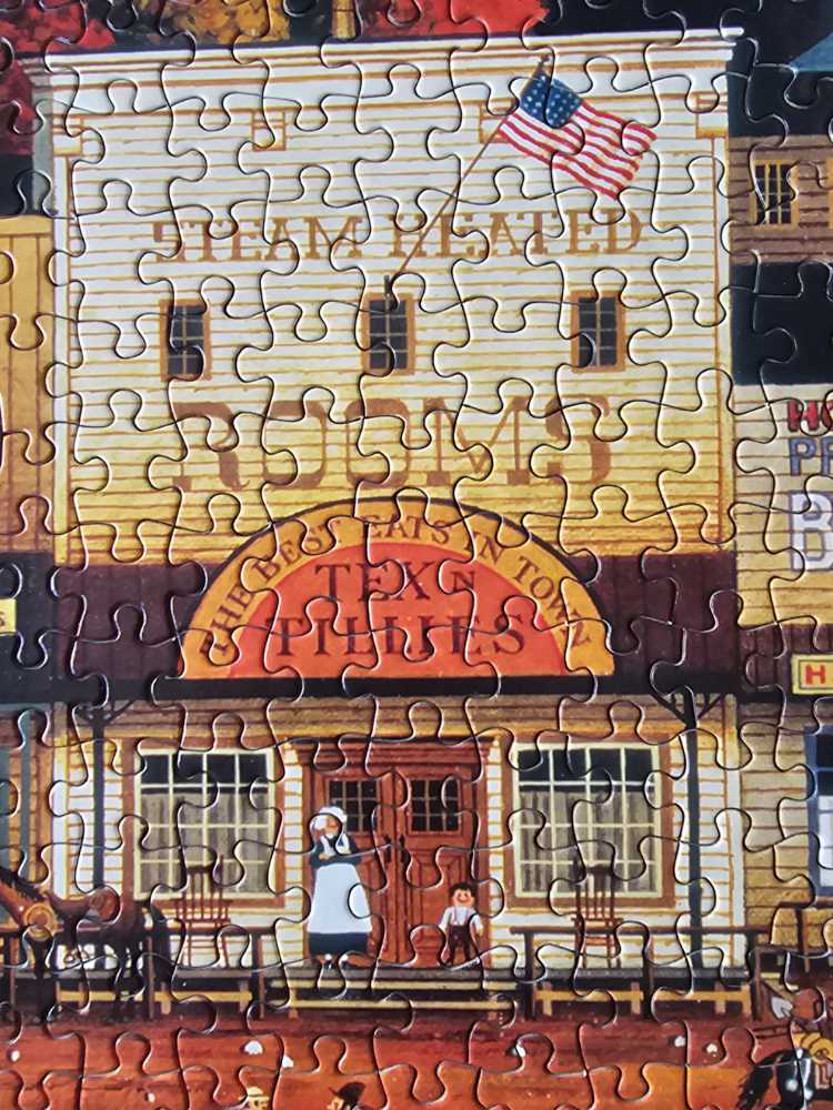 Sleepy Town West - Milton Bradley puzzle collectible [Barcode 032244046797] - Main Image 4