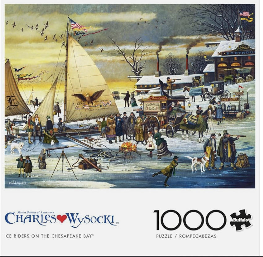 Charles Wysocki-Ice Riders On The Chesapeake Bay  (Item#11512) - Buffalo puzzle collectible [Barcode 079346115129] - Main Image 2