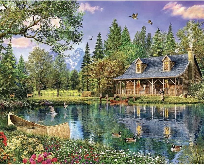 Mountain Cabin - White Mountain puzzle collectible [Barcode 724819257898] - Main Image 2