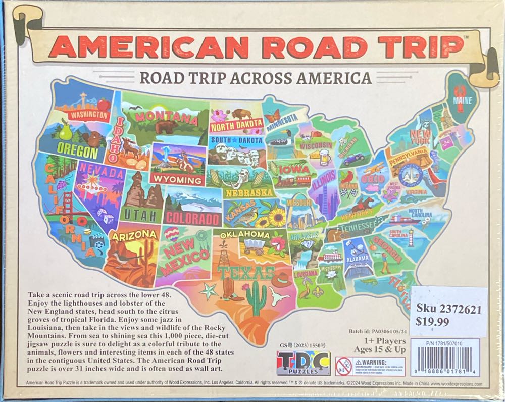 American Road Trip - TDC Puzzles puzzle collectible [Barcode 018886017814] - Main Image 4