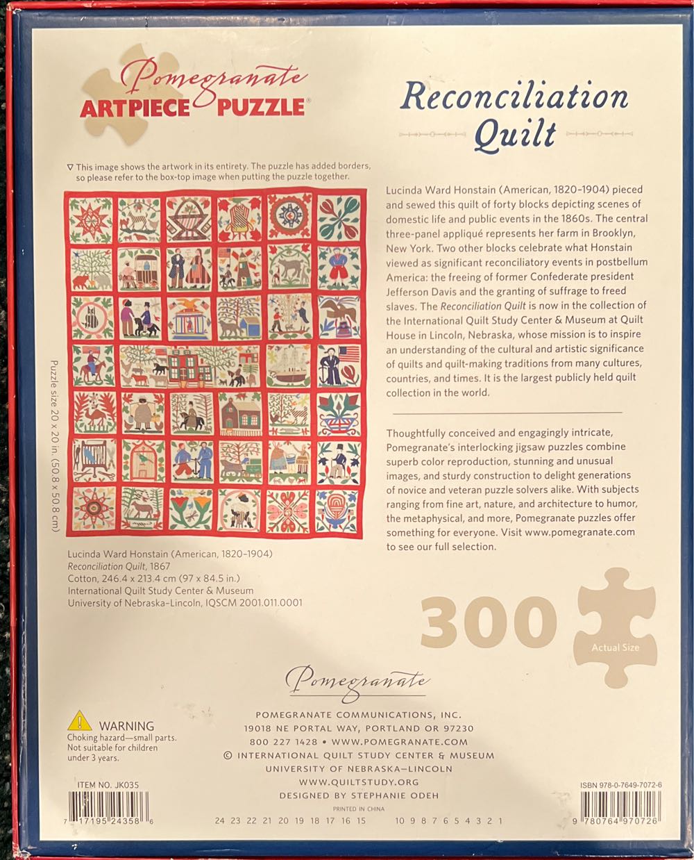 Reconciliation Quilt - 416, 6/18/23-SOLD - Pomegranate puzzle collectible [Barcode 9780764970726] - Main Image 2
