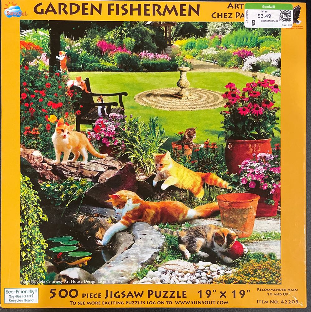Garden Fishermen - SunsOut puzzle collectible [Barcode 796780422094] - Main Image 2
