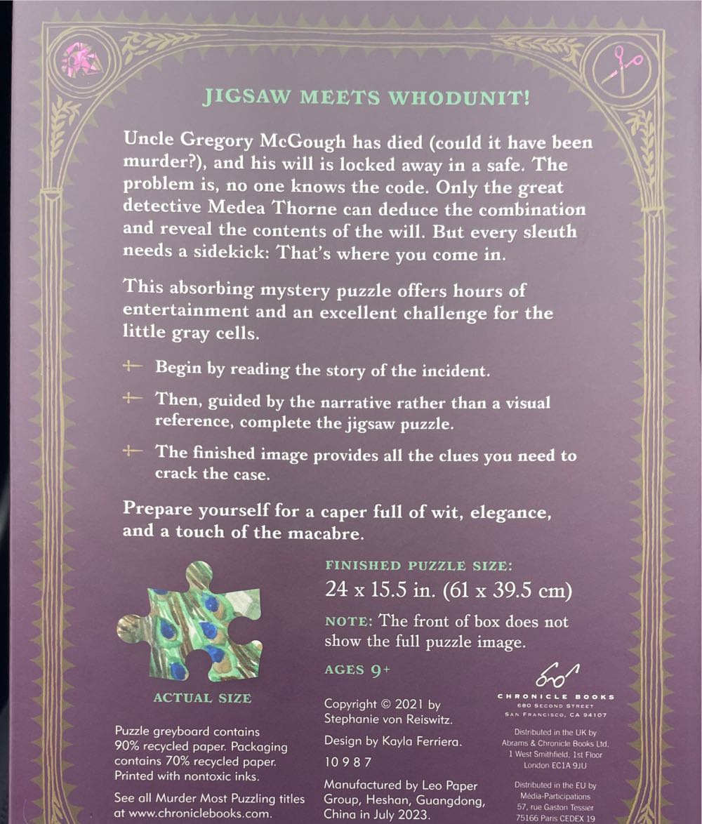 Murder Most Puzzling: The Missing Will - Puzzle Thrillers 🚫 puzzle collectible [Barcode 9781797209562] - Main Image 3