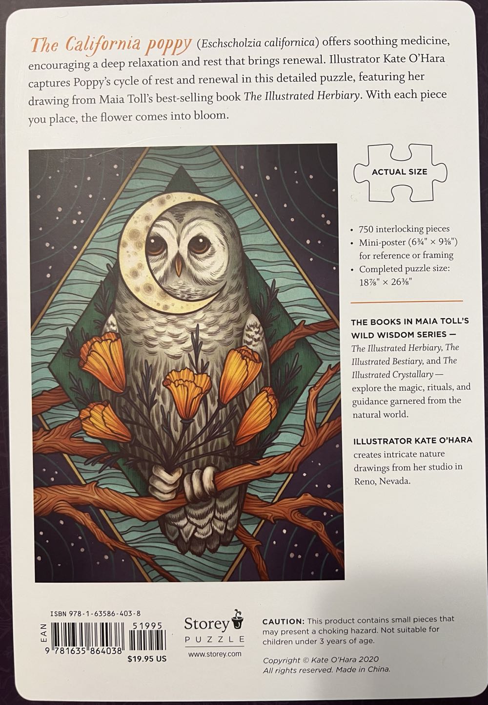 Illustrated Herbiary: California Poppy - Storey Puzzle puzzle collectible [Barcode 9781635864038] - Main Image 4