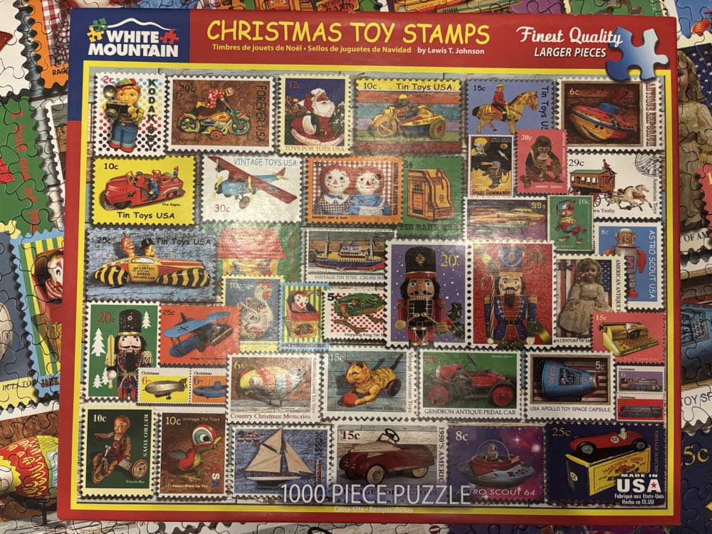 Christmas Toy Stamps - White Mountain puzzle collectible [Barcode 724819261369] - Main Image 4
