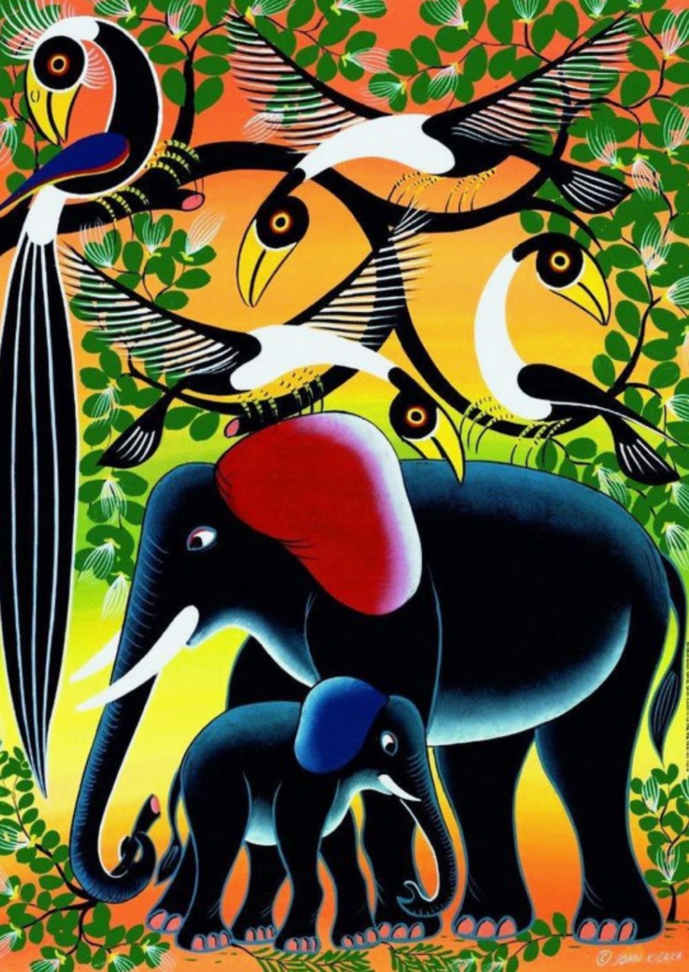 Tinga Tinga Elephant Family - Heye Puzzle puzzle collectible [Barcode 4001689294588] - Main Image 2