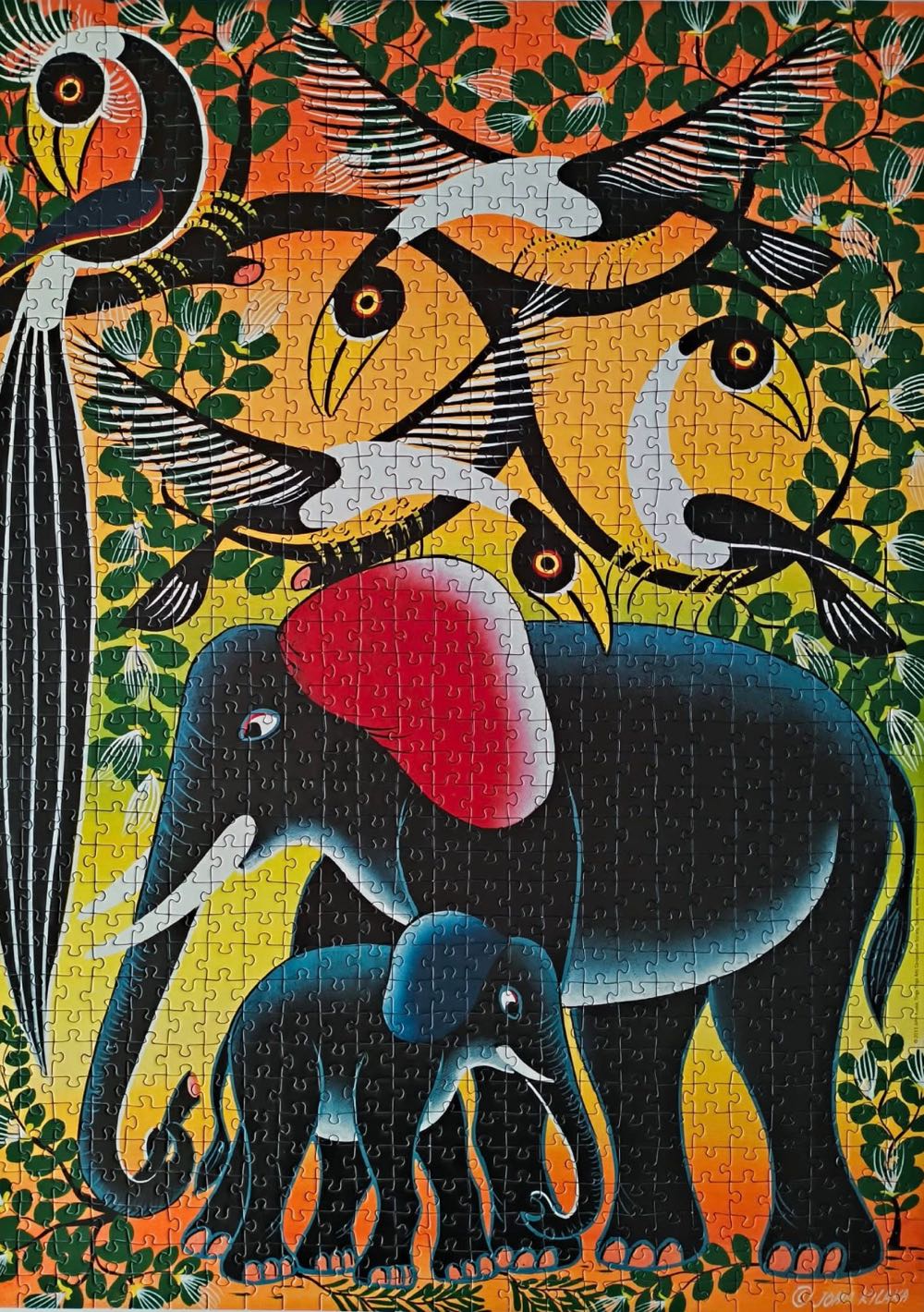 Tinga Tinga Elephant Family - Heye Puzzle puzzle collectible [Barcode 4001689294588] - Main Image 3