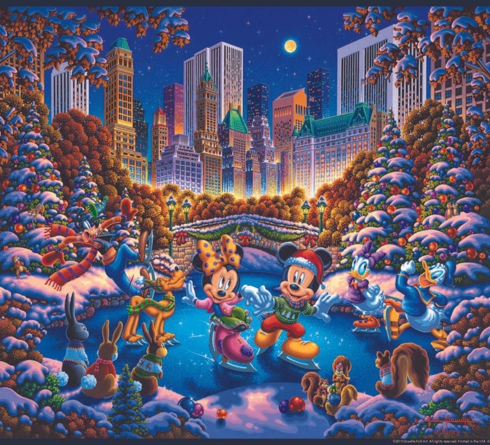 Mickey & Friends Skating in Central Park - Dowdle Disney puzzle collectible [Barcode 671095004763] - Main Image 2