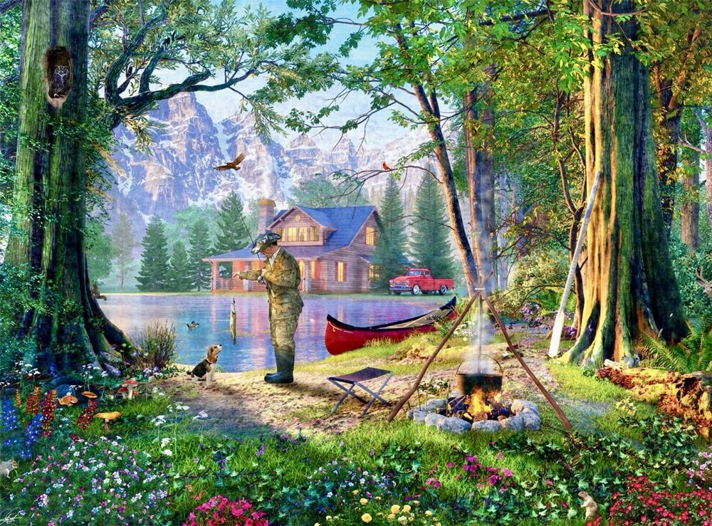 Mountain Fishing (V) 🧩 - Buffalo puzzle collectible [Barcode 079346119578] - Main Image 2