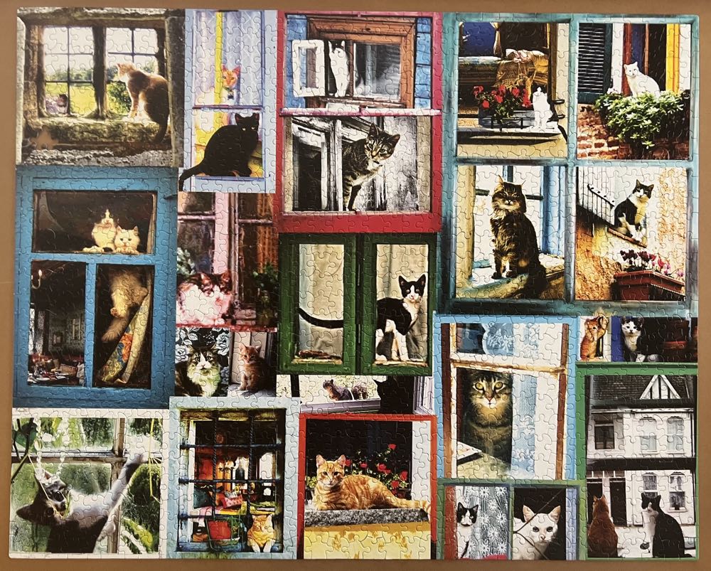 Sold - Window Cats - White Mountain puzzle collectible - Main Image 2