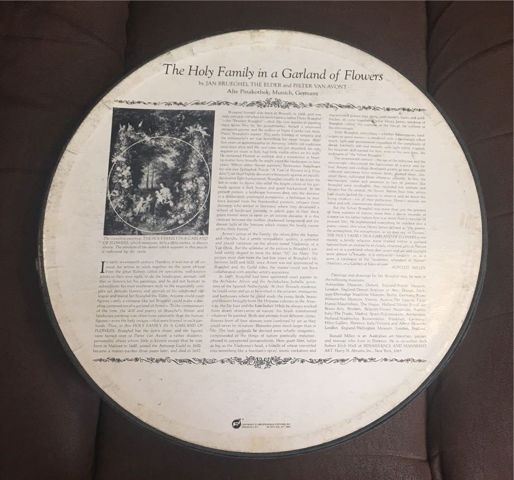 The Holy Family in a Garland of Flowers - Round - Springbok puzzle collectible - Main Image 2