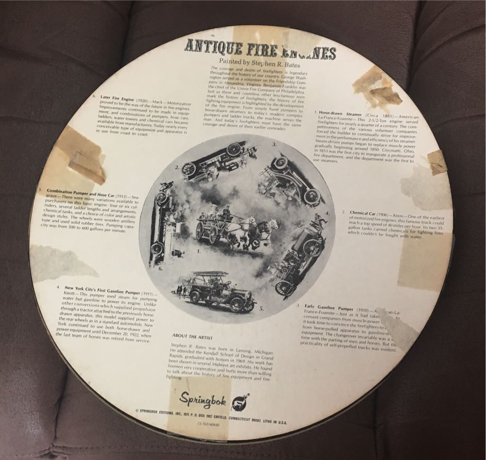 Antique Fire Engines - Round - Springbok puzzle collectible - Main Image 2