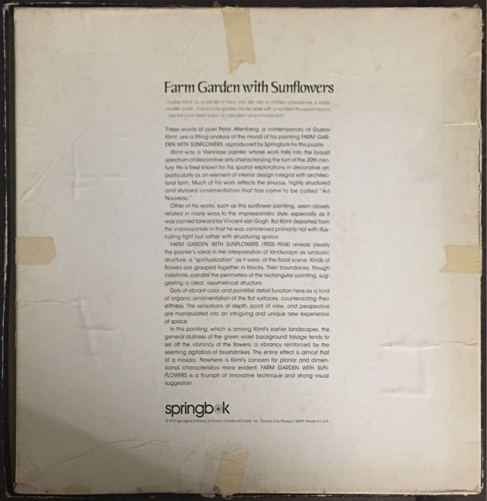 Farm Garden with Sunflowers - Springbok puzzle collectible - Main Image 2