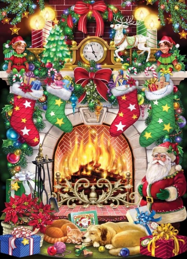 Christmas Fireplace - Vermont Christmas Company puzzle collectible [Barcode 819273023551] - Main Image 2
