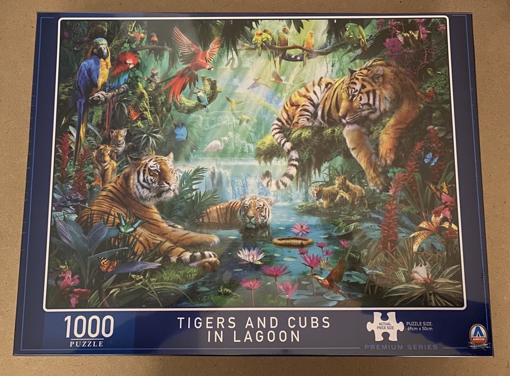 Arrow Puzzles - Tigers and Cubs in Lagoon - Arrow Puzzles puzzle collectible - Main Image 1