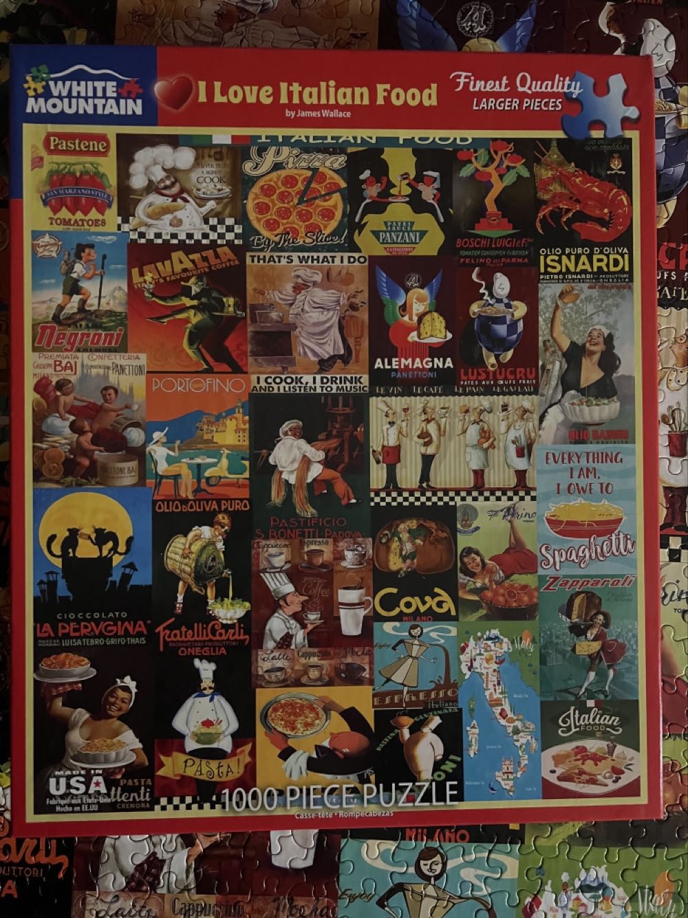 I Love Italian Food - White Mountain Puzzles puzzle collectible [Barcode 724819265688] - Main Image 2