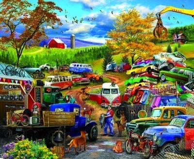 Junkyard Tour - SunsOut puzzle collectible [Barcode 796780319318] - Main Image 2