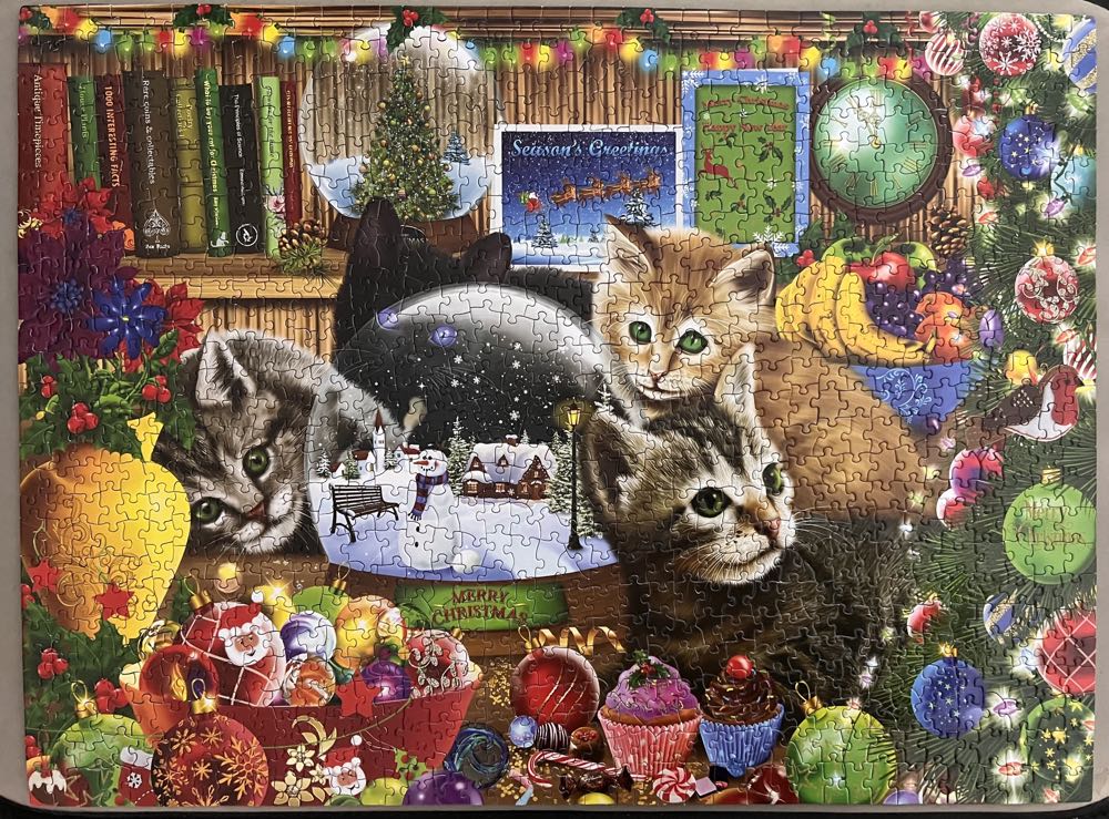 Snow Globe Kittens Stephanie  - SunsOut puzzle collectible [Barcode 796780392304] - Main Image 2