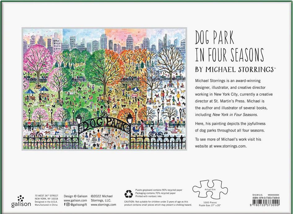 Dog Park in Four Seasons - Galison puzzle collectible [Barcode 9780735373105] - Main Image 3
