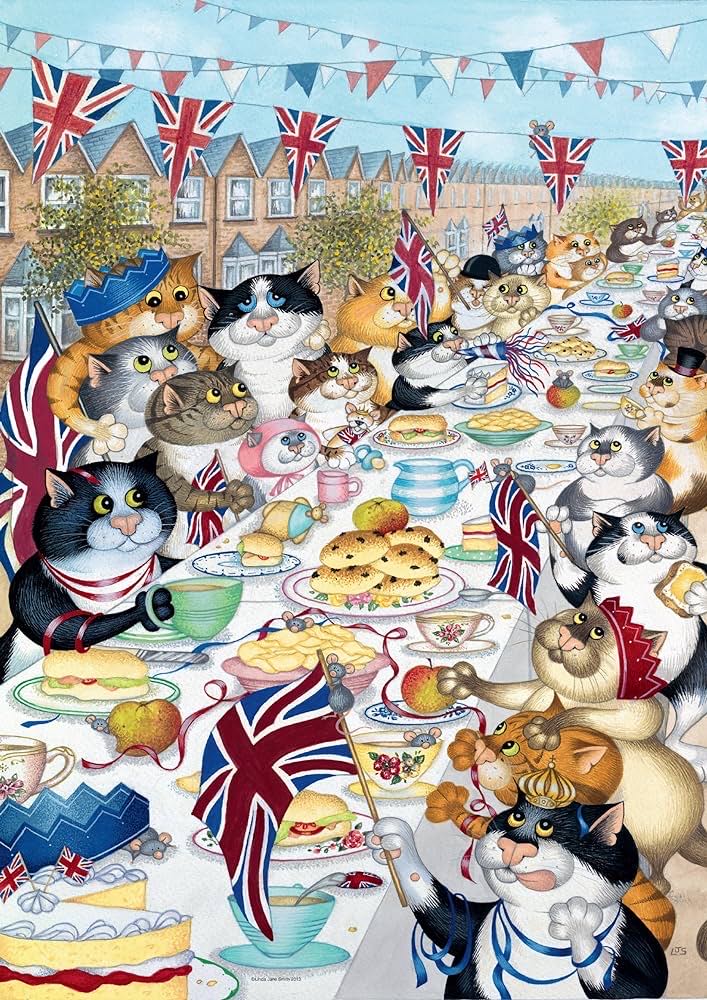 Crazy Cats… At The Street Party - Ravensburger 🇬🇧 puzzle collectible [Barcode 4005556193172] - Main Image 2