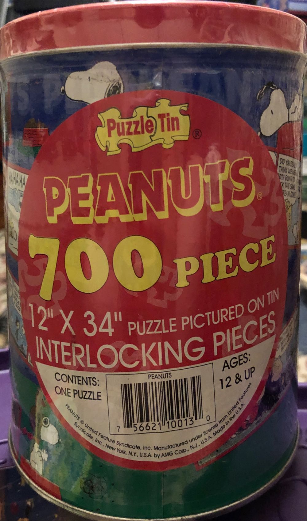 Peanuts Comics Puzzle In Tin - Puzzle Tin puzzle collectible [Barcode 756621100130] - Main Image 2