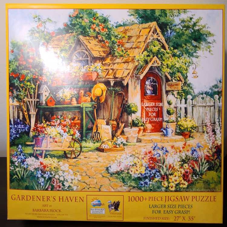 Gardener’s Haven** - SunsOut 🇺🇸 puzzle collectible [Barcode 796780313545] - Main Image 2