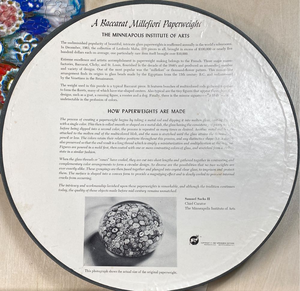 A Baccarat Millefiori Paperweight - 1848 - Round - Springbok puzzle collectible - Main Image 3