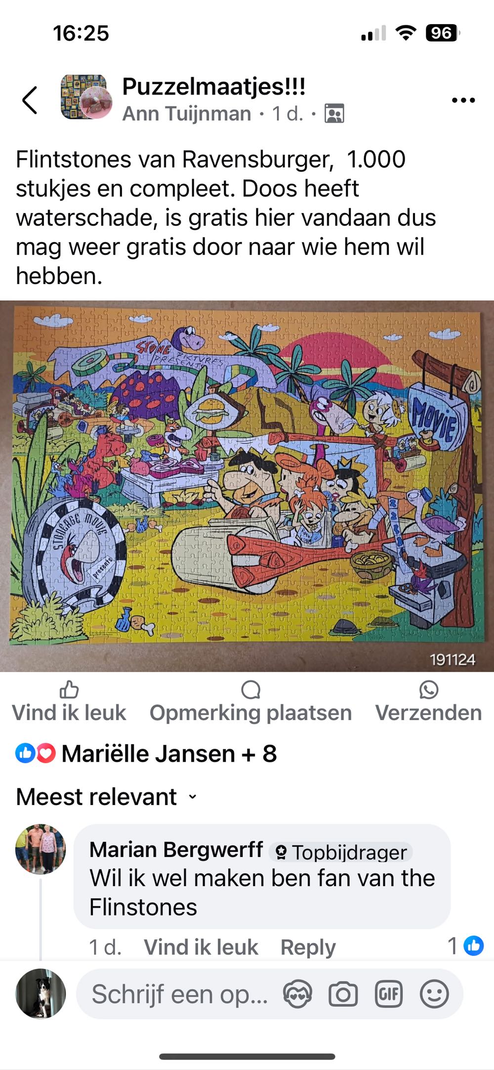 The Flintstones: Drive In Movies (Marian Bergwerff Volg Meeting) - Ravensburger puzzle collectible [Barcode 4005556156177] - Main Image 4