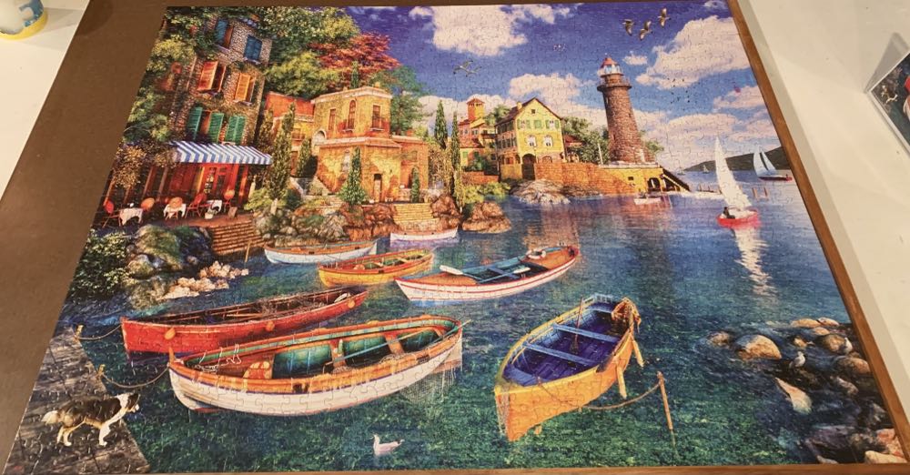 Mediterranean Harbor - White Mountain puzzle collectible [Barcode 724819264650] - Main Image 3