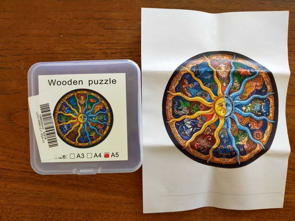 Wooden Puzzle. Sterrenbeelden. De Zon en de Maan.  puzzle collectible [Barcode 15984500044183628749] - Main Image 1