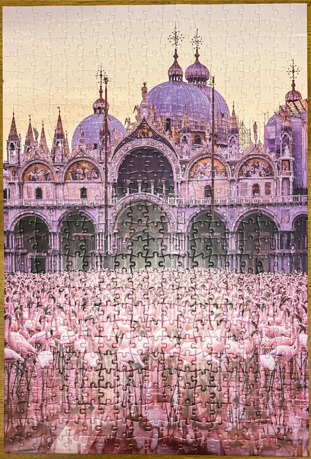 Pink Flamingo Palace - Blanc By Buffalo puzzle collectible [Barcode 079346551019] - Main Image 2
