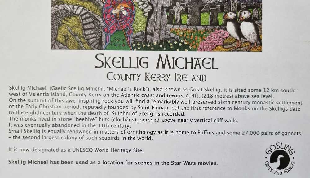 Skellig Michael - Gosling Gifts And Games puzzle collectible [Barcode 5099448001873] - Main Image 4