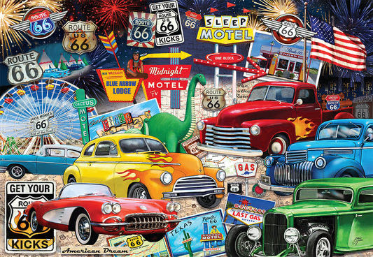 Route 66 Cars & Trucks - Crown point graphics puzzle collectible [Barcode 713755918468] - Main Image 2