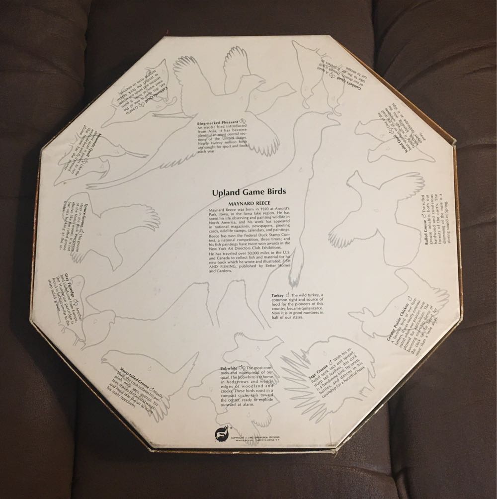 Upland Game Birds - Octagon - Springbok puzzle collectible - Main Image 2