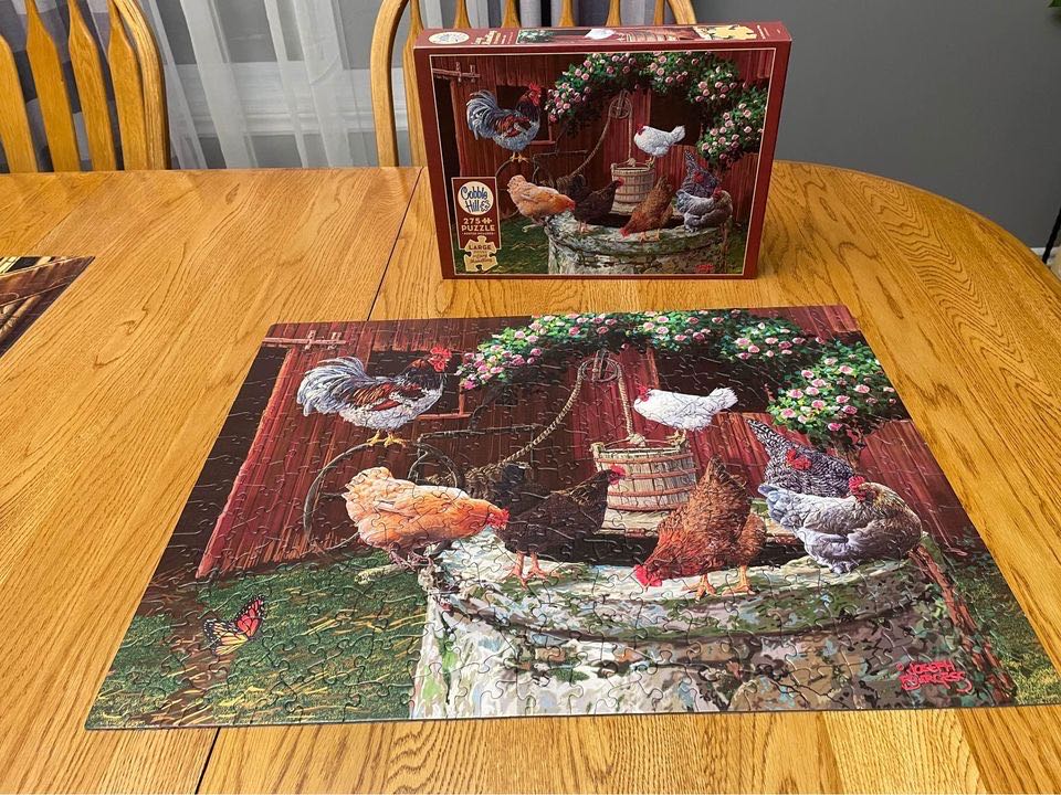 The Chickens Are Well - Cobble Hill puzzle collectible [Barcode 625012880299] - Main Image 2