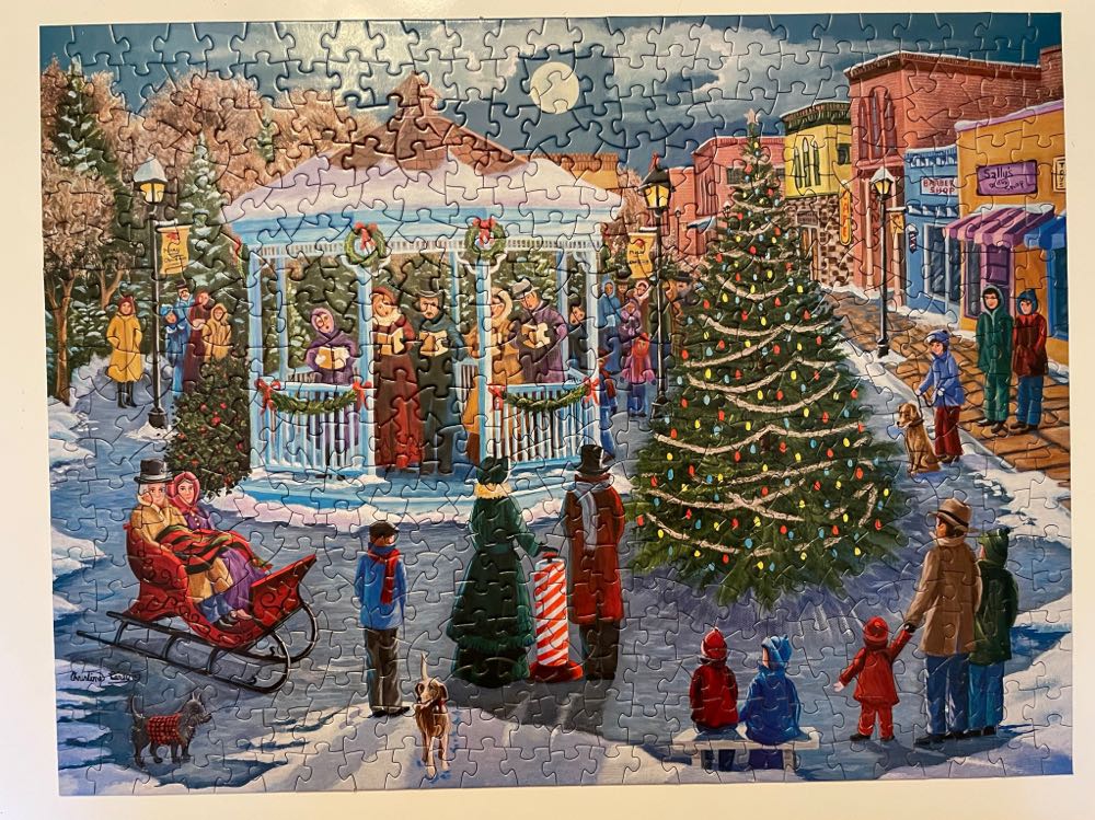 Christine Carey 500 Pc Bits And Pieces Jigsaw Puzzle Lighting The Tree - Bits & Pieces puzzle collectible [Barcode 704812456245] - Main Image 3