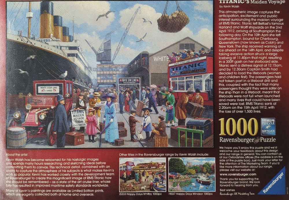 Titanics Maiden Voyage - Ravensburger puzzle collectible [Barcode 4005556190744] - Main Image 4